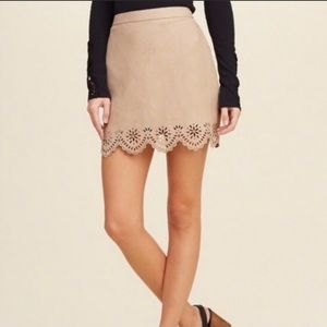 Hollister suede scallop mini skirt